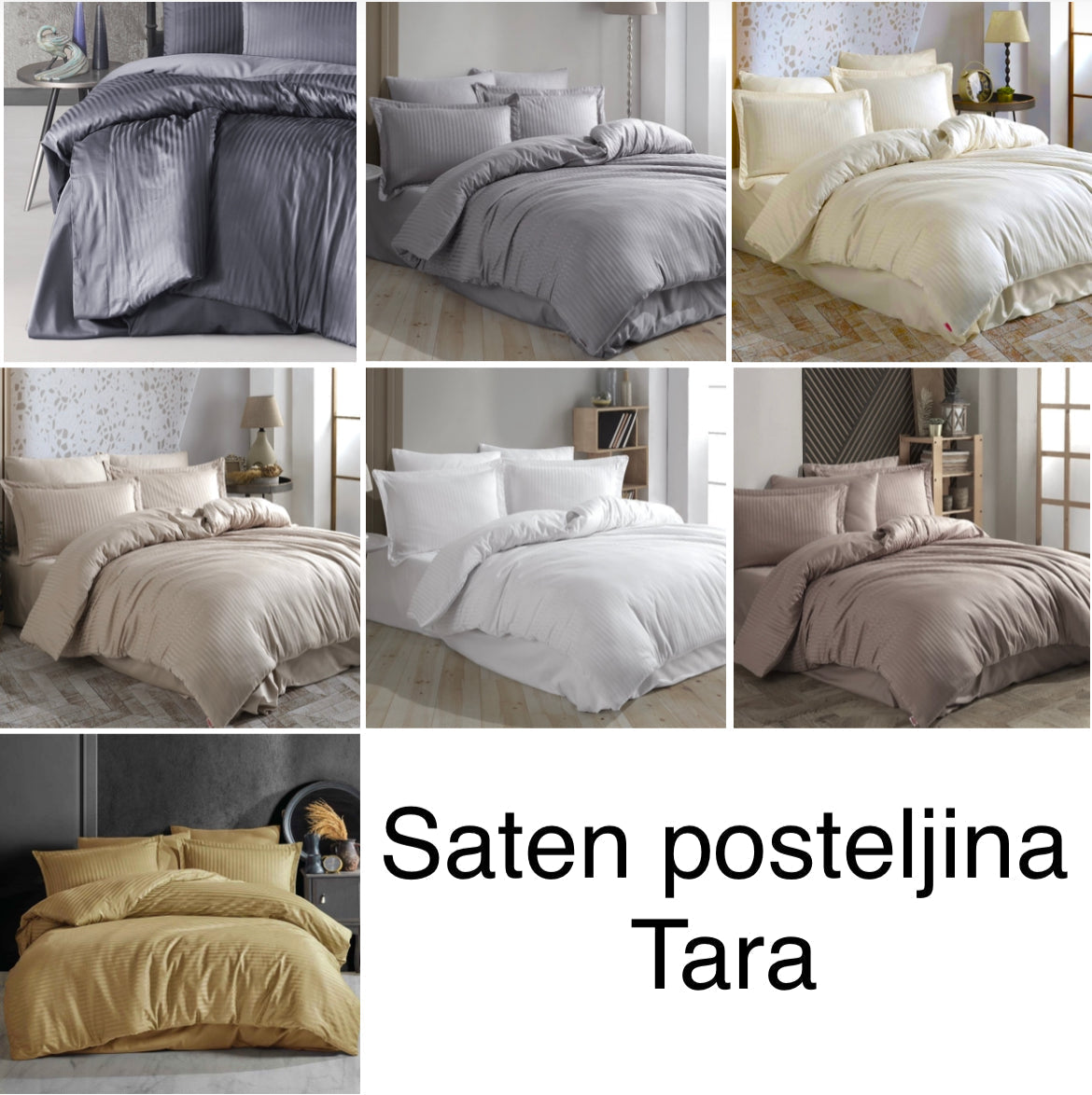 POSTELJNINA SATIN TARA Prevleka za odejo 140x200 + 1 prevleka za vzglavnik