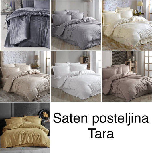 POSTELJNINA SATIN TARA Prevleka za odejo 140x200 + 1 prevleka za vzglavnik