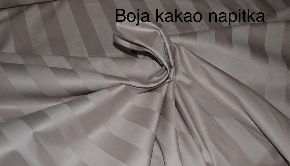 Material saten bež/barva kakavovega napitka 100% bombaž /blagno s črtastim vzorcem širina 240 cm / črte so 1 cm
