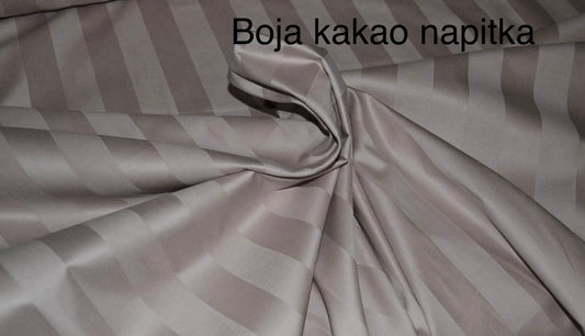Material saten bež/barva kakavovega napitka 100% bombaž /blagno s črtastim vzorcem širina 240 cm / črte so 1 cm