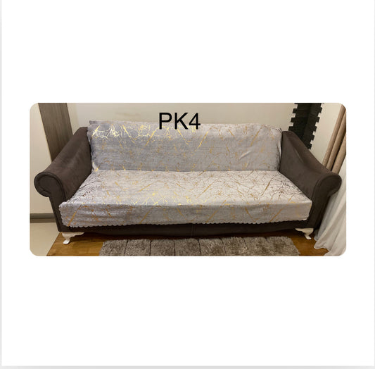 PREVLEKA ZA KAVČ 160x220 (PK4) podnožje svetlo sivo / zlat vzorec