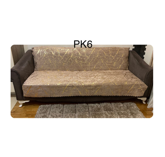 PREVLEKA ZA KAVČ 160x220 (PK6) bež osnova / zlat vzorec