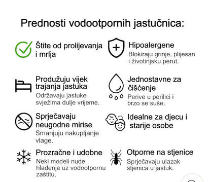 VODOOTPORNE ZAŠTITE ZA JASTUK 60x80 /2komada u pakiranju